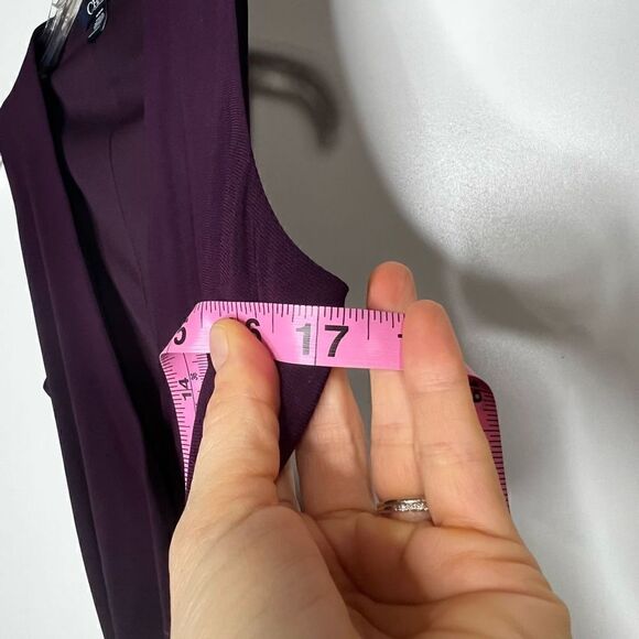 Chaps Purple Side Ruched Tank MIDI Long Dress - Picture 5 of 10